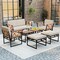 7-Piece Outdoor Lounge Set with Cushions and Bungee Rope Chairs